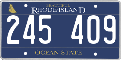 RI license plate 245409
