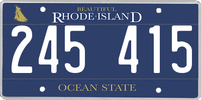 RI license plate 245415