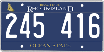 RI license plate 245416