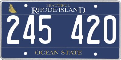 RI license plate 245420