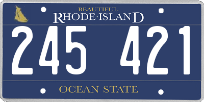 RI license plate 245421