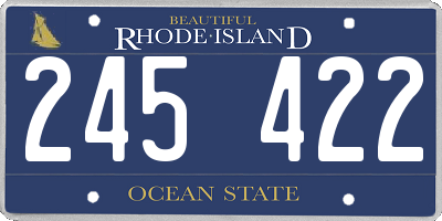 RI license plate 245422