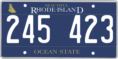 RI license plate 245423