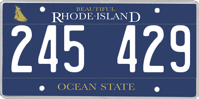 RI license plate 245429