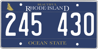 RI license plate 245430
