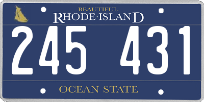 RI license plate 245431