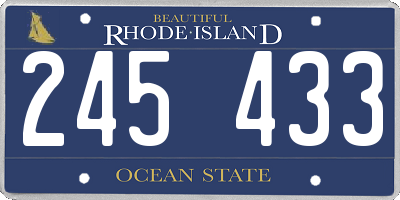RI license plate 245433