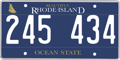 RI license plate 245434