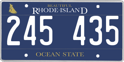 RI license plate 245435