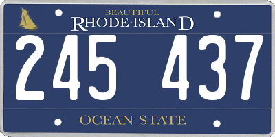 RI license plate 245437