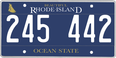 RI license plate 245442