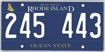 RI license plate 245443