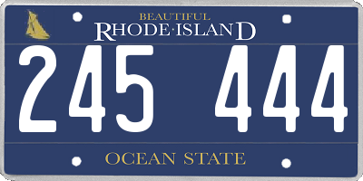 RI license plate 245444