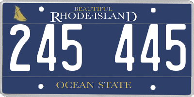 RI license plate 245445