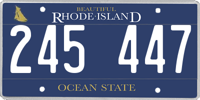 RI license plate 245447