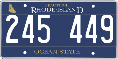 RI license plate 245449