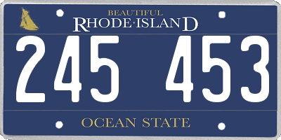 RI license plate 245453
