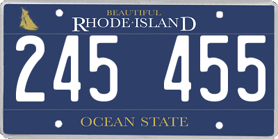 RI license plate 245455