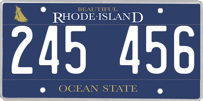 RI license plate 245456
