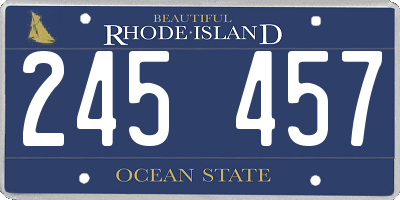 RI license plate 245457
