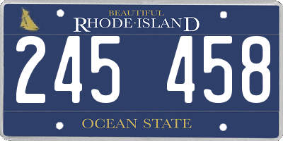 RI license plate 245458