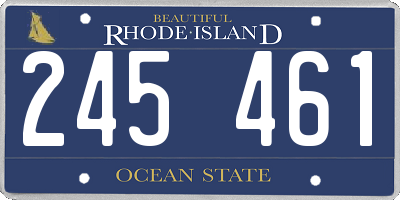 RI license plate 245461