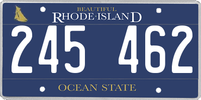 RI license plate 245462