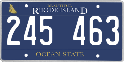 RI license plate 245463