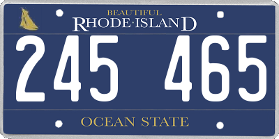 RI license plate 245465