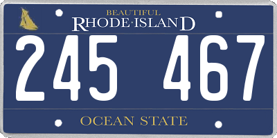 RI license plate 245467