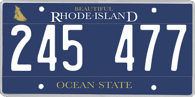 RI license plate 245477