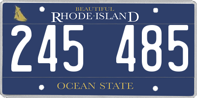 RI license plate 245485