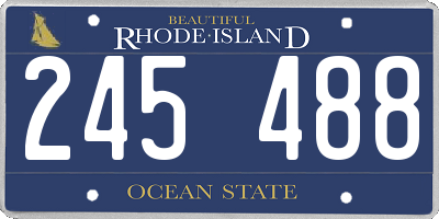 RI license plate 245488