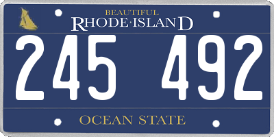 RI license plate 245492