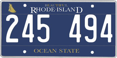 RI license plate 245494