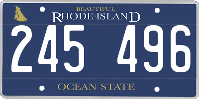 RI license plate 245496