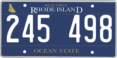 RI license plate 245498
