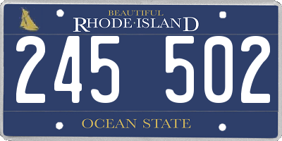 RI license plate 245502