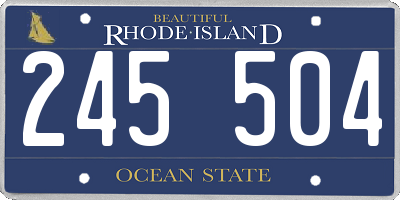 RI license plate 245504
