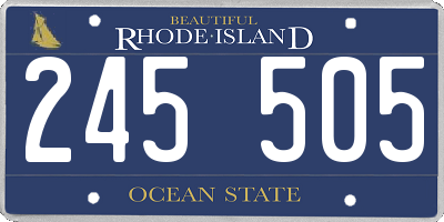 RI license plate 245505