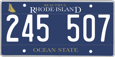 RI license plate 245507