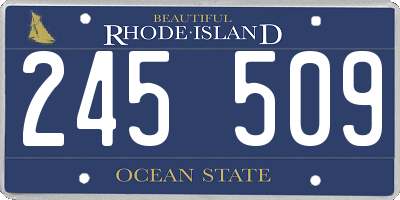 RI license plate 245509