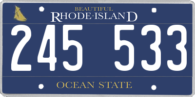 RI license plate 245533