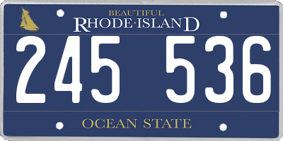 RI license plate 245536