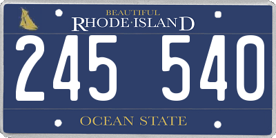 RI license plate 245540