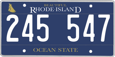 RI license plate 245547