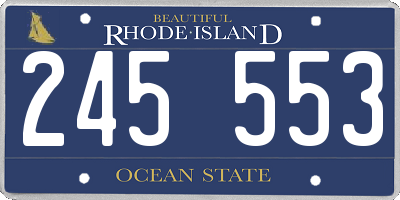 RI license plate 245553