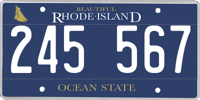 RI license plate 245567