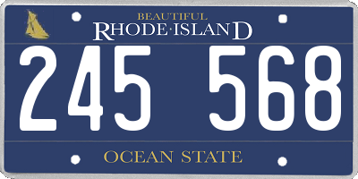 RI license plate 245568