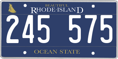 RI license plate 245575